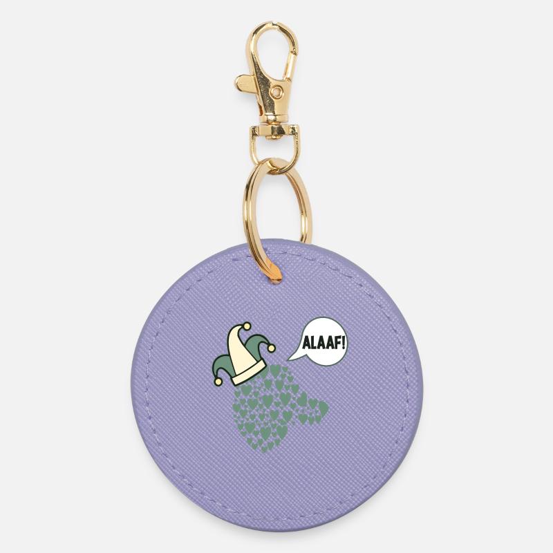 Carnival Alaaf Dogs Prince - Round Keyring - lavender