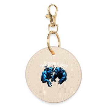 Taurus vs Bear Trending - Round Keyring - oyster - Front