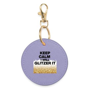 KEEP CALM, I WILL GLITTER IT! DIY Queens, Positive - Round Keyring - lavender - Front
