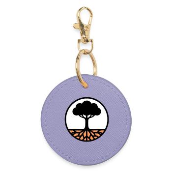 Lebensbaum Kreis Icon - Runder Schlüsselanhänger - Lavendel - Vorne