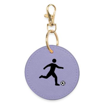 Silhouette du footballeur - Porte-clés rond - lavande - Devant