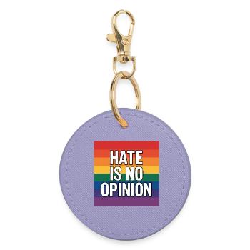 Hass ist keine Meinung – Antifa-Merch - Runder Schlüsselanhänger - Lavendel - Vorne