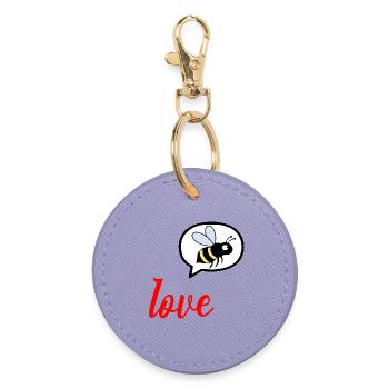 Love Honeybee Honey - Round Keyring - lavender - Front
