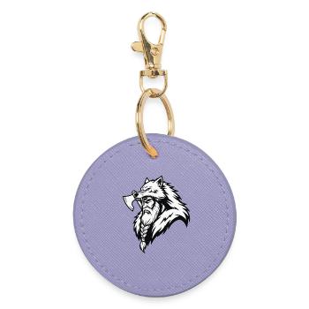 Wikinger-Ulfhednar-Krieger-Wolf-Berserker-Maskottchen - Runder Schlüsselanhänger - Lavendel - Vorne