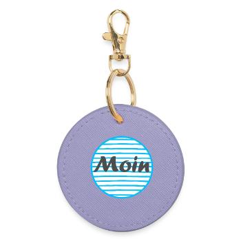 Moin - Greetings from Northern Germany - Round Keyring - lavender - Front