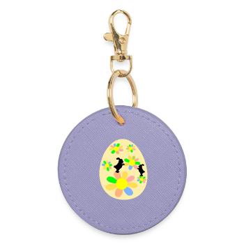 Easter Eggs Easter Bunny - Round Keyring - lavender - Front