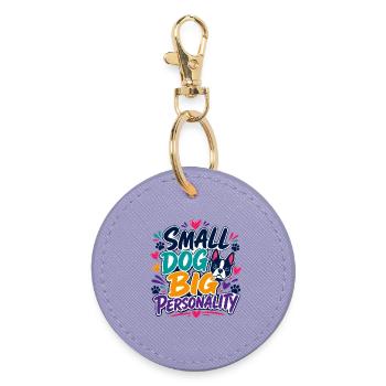 Boston Terrier Petit Chien Grosse Personnalité - Porte-clés rond - lavande - Devant