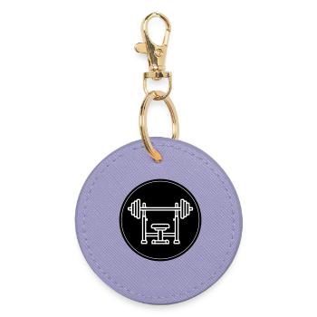 Weight bench bench press - Round Keyring - lavender - Front