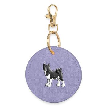 Funny Akita Dog - Round Keyring - lavender - Front