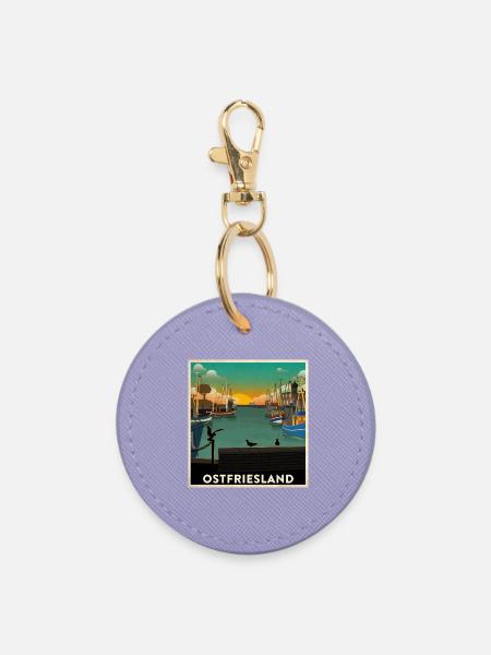 Ostfriesland Heimathafen - Runder Schlüsselanhänger - Lavendel