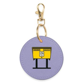 Munich Yellow Mailbox - Round Keyring - lavender - Front