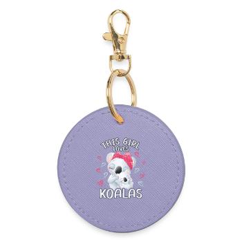 Cette fille aime les koalas - Porte-clés rond - lavande - Devant