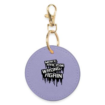 make racism wrong again - Round Keyring - lavender - Front