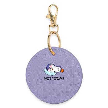 Not Today Penguin Lazy Gift Sleep Sleep - Round Keyring - lavender - Front