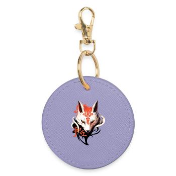 Fuchs Maske Kumiho Japan Kitsune Samurai Anime - Runder Schlüsselanhänger - Lavendel - Vorne