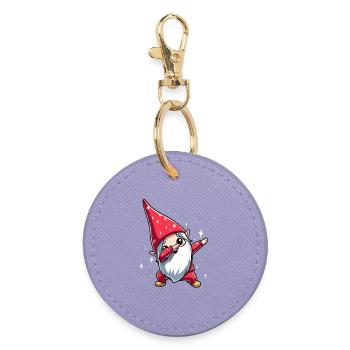 Dabbing Imp Kawaii Santa - Round Keyring - lavender - Front