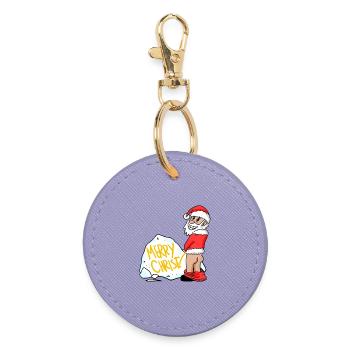 Weihnachtsmann lustig - Runder Schlüsselanhänger - Lavendel - Vorne