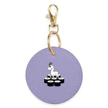 Goat Sushi - Round Keyring - lavender - Front