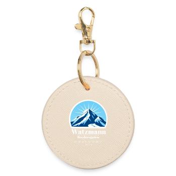 Watzmann Berchtesgaden Ski Winter Berg - Runder Schlüsselanhänger - Auster - Vorne