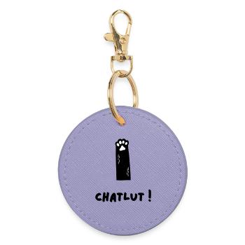 The Cat Who Says Chatlut - Round Keyring - lavender - Front