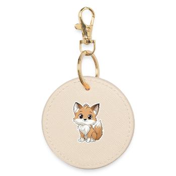 Fox - Round Keyring - oyster - Front