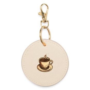 Kaffee - Runder Schlüsselanhänger - Auster - Vorne