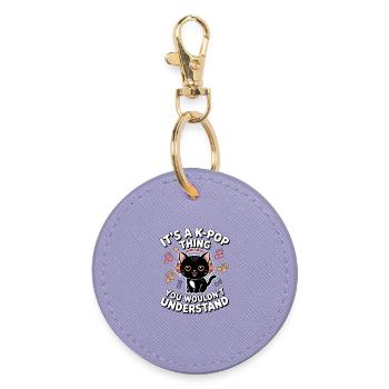 K-Pop Thing Funny Korea Music Anime - Round Keyring - lavender - Front