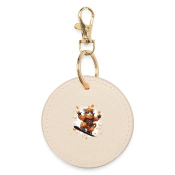 Planche à neige hamster - Porte-clés rond - huître - Devant