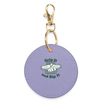 Grip It And Rip It Disc Golf Flying Disc - Round Keyring - lavender - Front