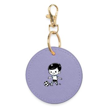 Soccer Boy - Round Keyring - lavender - Front