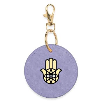 Hamsa Main de Fatima - Porte-clés rond - lavande - Devant