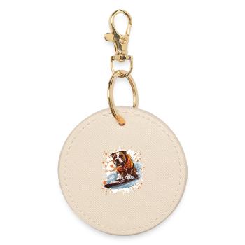 Staffordshire Bull Terrier Dog Snowboard - Porte-clés rond - huître - Devant