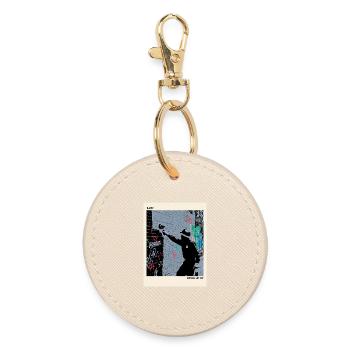 Cover Up Graffiti 87 Street Art Poster - Round Keyring - oyster - Front
