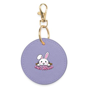 Kalo Pascha Orthodoxe Oster-Griechische Ostern - Runder Schlüsselanhänger - Lavendel - Vorne