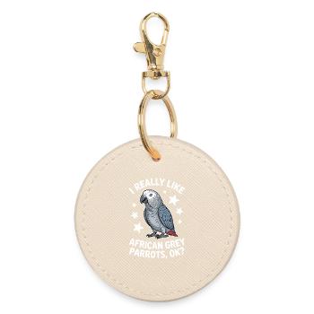 Expressions du perroquet gris Drôle de cadeau du perroquet gris - Porte-clés rond - huître - Devant