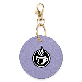 Coffee Cup Icon - Round Keyring - lavender - Front