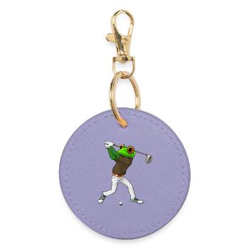 Frösche Golf - Runder Schlüsselanhänger - Lavendel - Vorne