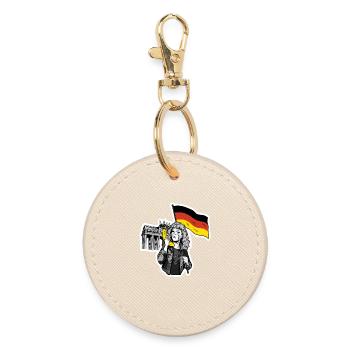 Berlin Melancholie mit Banane - Runder Schlüsselanhänger - Auster - Vorne
