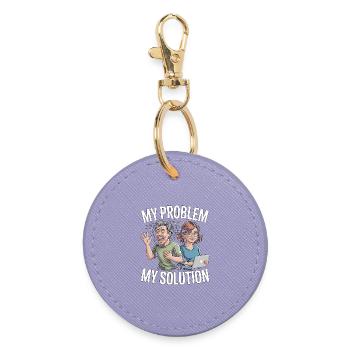 Graphic Designer My Problem My Pictogram Mom Dad - Round Keyring - lavender - Front