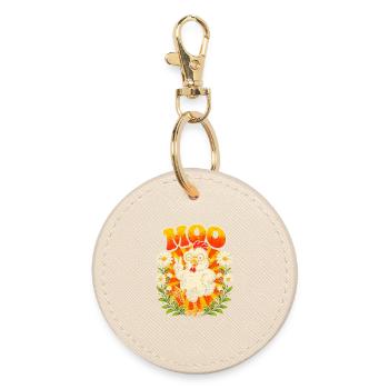 Motif de paix de la perdrix du soleil - Porte-clés rond - huître - Devant