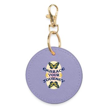 Embrassez votre voyage – Butterfly Retro - Porte-clés rond - lavande - Devant
