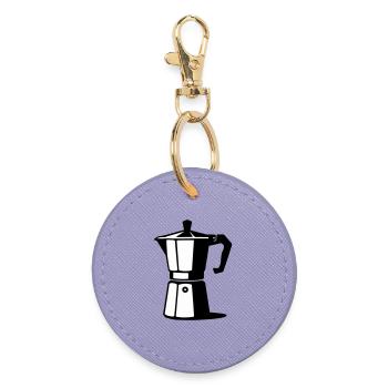 Espresso pot - Round Keyring - lavender - Front