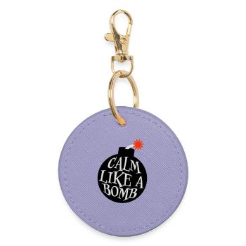 Calme comme une bombe Paradoxe Ironie Humour Blague explosive - Porte-clés rond - lavande - Devant