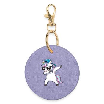 Dessin animé de lunettes de soleil licorne à appliquer à la fraîcheur - Porte-clés rond - lavande - Devant