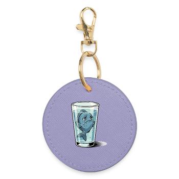 Fisch Meerestier Tier Glass Symbol Wasser traurig - Runder Schlüsselanhänger - Lavendel - Vorne