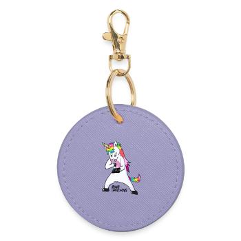 Ravew Unicorns Line Black Logo 18+ - Round Keyring - lavender - Front