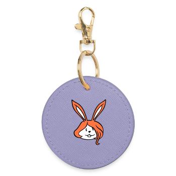 Bunny Girl Pretty Woman Bunny Cute Long Hair - Round Keyring - lavender - Front