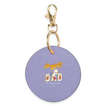 Baseball Papa Meilleur Papa Entraîneur de la Fête des Pères - Porte-clés rond - lavande - Devant