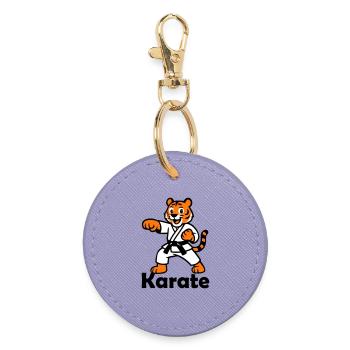 Karaté Tigre - Porte-clés rond - lavande - Devant