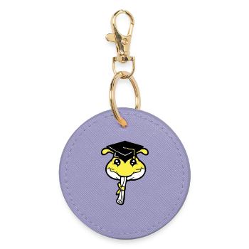 Caterpillar High School Graduation Passed College Worm - Round Keyring - lavender - Front